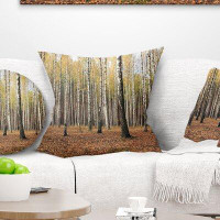 Made in Canada - East Urban Home Forest Beautiful Birch Photography Pillow