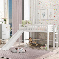 Harriet Bee Low Loft Bed With Ladder And Slide