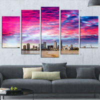 Design Art 'New Orleans Building and Skyscrapers' 5 Piece Wall Art on Wrapped Canvas Set