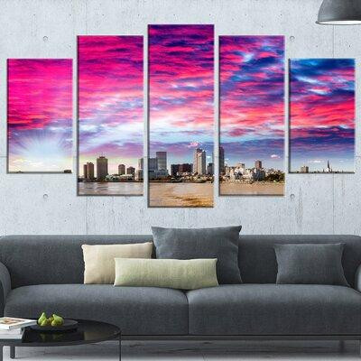 Design Art 'New Orleans Building and Skyscrapers' 5 Piece Wall Art on Wrapped Canvas Set in Home Décor & Accents