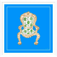 Soicher Marin Palace Chair in Blue by Dana Gibson - Picture Frame on Paper