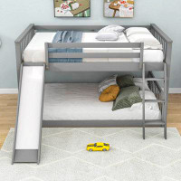 Harriet Bee Full Over Full Bunk Bed with Slide and Ladder