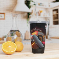 East Urban Home Mecha Whale Strider Plastic Tumbler With Straw