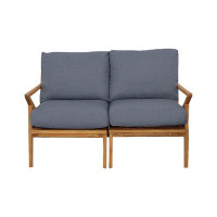 Fairfield Chair Hatteras 52'' Wide Outdoor Teak Loveseat with Cushions