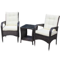 Winston Porter Outdoor Patio Furniture Sets 3 Piece Conversation Set, Sectional Sofa With Seat Cushions