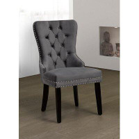 Rosdorf Park Chair Upholstered In Velvet And Black Wood Legs - Cream