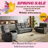 Spring Special sale on Furniture!! Recliner Sets on Sale! www.aerys.ca