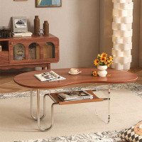 Orren Ellis Solid wood vintage coffee table creative living room acrylic coffee table