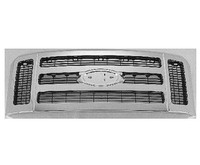 Grille Ford F350 2008-2010 Matte-Dk Gray With Chrome Front Xlt/Lariat Model , FO1200500