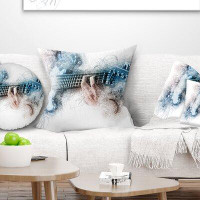 Made in Canada - East Urban Home Man Playing a Guitar Watercolor Pillow