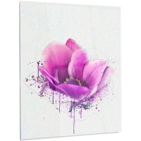 Made in Canada - Design Art 'Purple Watercolor Poppy Flower' Painting Print on Metal