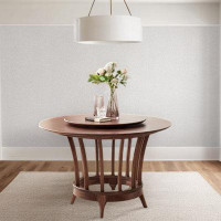 RARLON Black walnut round table home with turntable Nordic modern small flat solid wood table