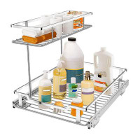 Extension Cabinet Organizer, Tksrn Under Sink Organizer Kitchen Slide Out Storage Shelf With 2 Tier Sliding Wire Drawer