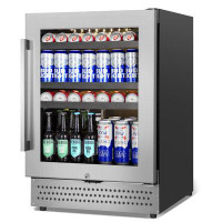 TAZPI TAZPI 24" Built-in or Freestanding 210 Cans (12 oz.) Beverage Refrigerator with Glass Door