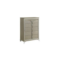 Ceballos Samantha Modern Style 5-Drawer Chest Made With Wood & Mirrored Drawer Handles