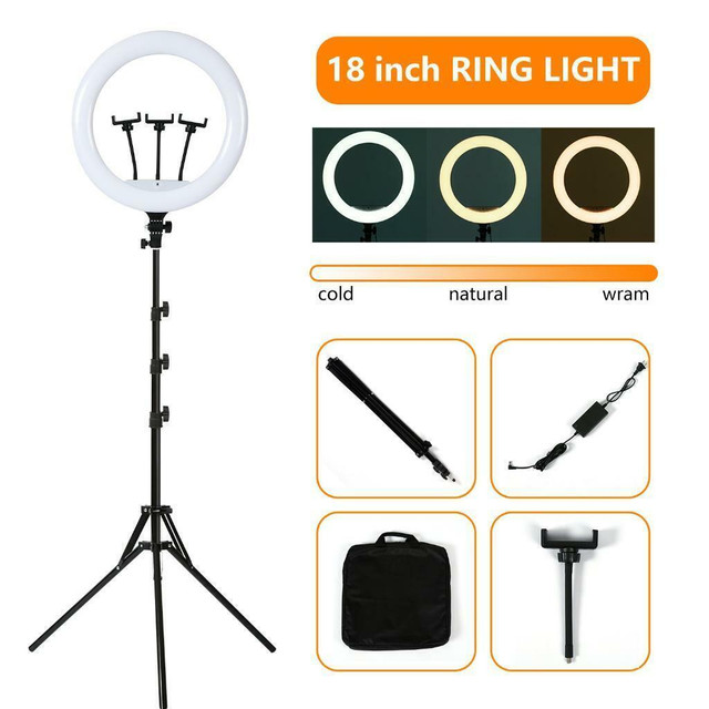 NEW 18 IN LED SELFIE RING LIGHT 3 MODE 452021 in General Electronics in Alberta