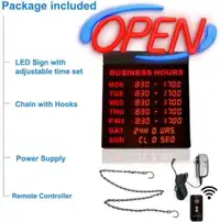 (Great deal )Premier Super Bright SMT LED Open Sign with hours--open box