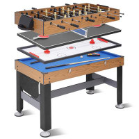 RayChee Raychee 4-in-1 54" Multi Game Table With Foosball, Table Tennis, Hockey, Pool