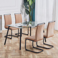 Latitude Run® Dining Chairs, Leathaire Fabric High Back Upholstered Side Chair