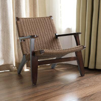 Foundry Select Medieval chair Ash wood hand-woven rope single outdoor leisure chair