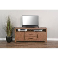 Sunny Designs Doe Valley 66" Transitional Wood TV Console In Taupe Brown
