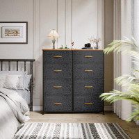Rebrilliant Versatile Dark Grey Wall Mount Storage Dresser With 8 Drawers