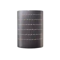 Justice Design Group Ambiance-Large Cactus Cylinder Wall Sconce -Open Top/ Bottom - Gloss Grey Finish - Std. Incandescen