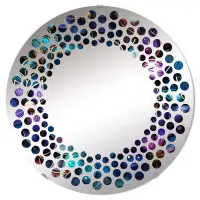 Design Art Moroccan Dream Boho Pattern II - Polka Dot Wall Mirror|Round