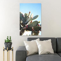 Foundry Select Close-Up Photography Of Green Cactus Plant Under Blue Sky During Daytime - Wrapped Canvas Painting