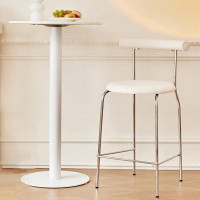 Recon Furniture 25.59"White Modern Minimalist Bar Stool(Set of 2)
