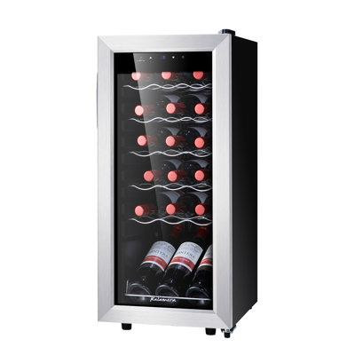 Kalamera Kalamera 18 Bottle Free Standing Compressor Wine Cooler With Glass Door With Concealed Handle in Other