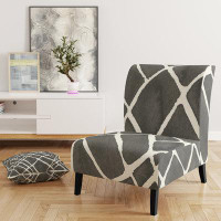 East Urban Home Minimalist Graphics V - Transitional Upholstered Slipper Chair