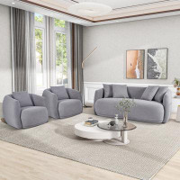 Hokku Designs U_style Upholstered Sofa Set,modern Arm Chair For Living Room And Bedroom,with 5 Pillows