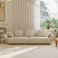 MABOLUS 94.49" Creamy white Cloth Modular Sofa cushion couch