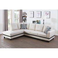 Latitude Run® Tna 103.5 '' Wide Faux leather Left Hand Facing Sofa & Chaise