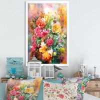 House of Hampton Vintage Muticolored Spring Flowers IV - Traditional Canvas Wall Art