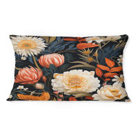 East Urban Home Orange And Beige Tropical Pattern - Floral Printed Throw Pillow