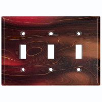 WorldAcc Metal Light Switch Plate Outlet Cover (Marble Earth Strata Red Brown Swirl - Single Toggle)