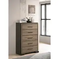 Loon Peak Baker 5-drawer Chest Brown and Light Taupe