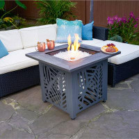 Endless Summer Endless Summer Lindsey 30 Inch Square Outdoor UV Printed LP Gas Fire Pit Table
