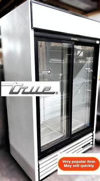 True 2 glass door sliding display refrigerator
