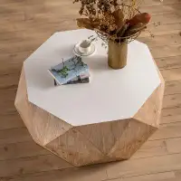 Loon Peak 38"three-dimensional Embossed Pattern Design Retro Style Coffee Table