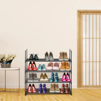 Rebrilliant 2 Set 4 Tiers Shoe Rack Shoe Tower Shelf Storage Organizer For Bedroom, Entryway, Hallway, And Closet Gray C