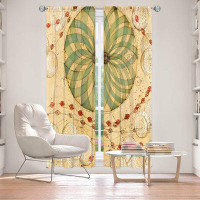 East Urban Home Lined Window Curtains 2-panel Set for Window Size by Paper Mosaic Studio - Circle Love