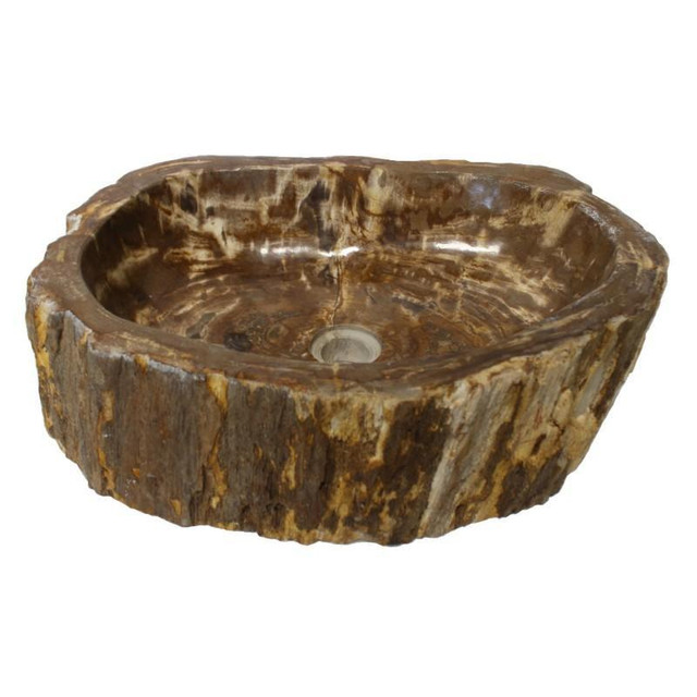 16 to 32 in. L, 12 to 19 in. W - Natural Stone Vessel Vessel Sink - Petrified Wood  4.5 to 6.5 in. H in Plumbing, Sinks, Toilets & Showers - Image 2