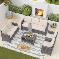 Latitude Run® 7-Seater Outdoor Patio Furniture Sets Sectional Furniture Couch Set