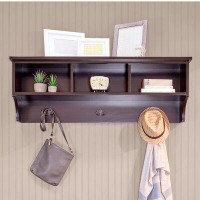 Charlton Home Uribe 3 - Hook Wall Mounted Coat Rack with Storage