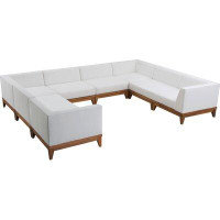 Winston Porter Irmelinde 131" Wide Outdoor U-Shaped Patio Sectional with Cushions