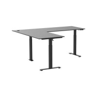 Accentuations by Manhattan Comfort Premium 75 Inch Triple Motor L-Shaped Standing Desk Electric Height Adjustable Sit St