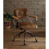 17 Stories Vintage Top Grain Leather Office Chair